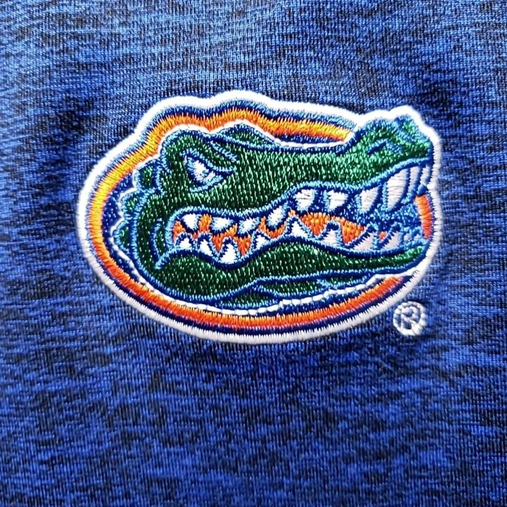 Jordan Polo Shirt Mens XXL Blue Florida Gators Jumpman Heathered Short Sleeve